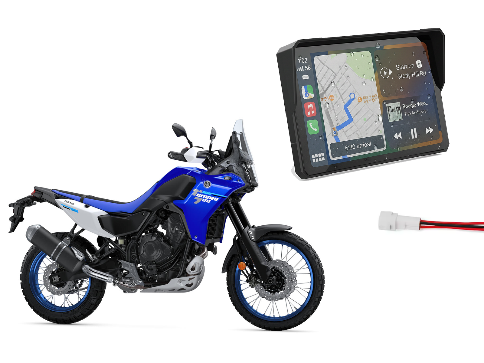 Écran MotoSync 7 pouces CarPlay & Android Auto – Yamaha Ténéré 700 (tous modèles)